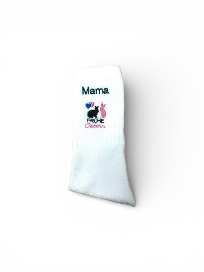 Tennissocken mit Ostermotiv bestickt, personalisierbar