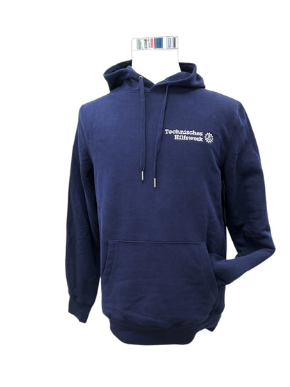 THW Hoodie, Marineblau, mit silberner oder neongelber Bestickung