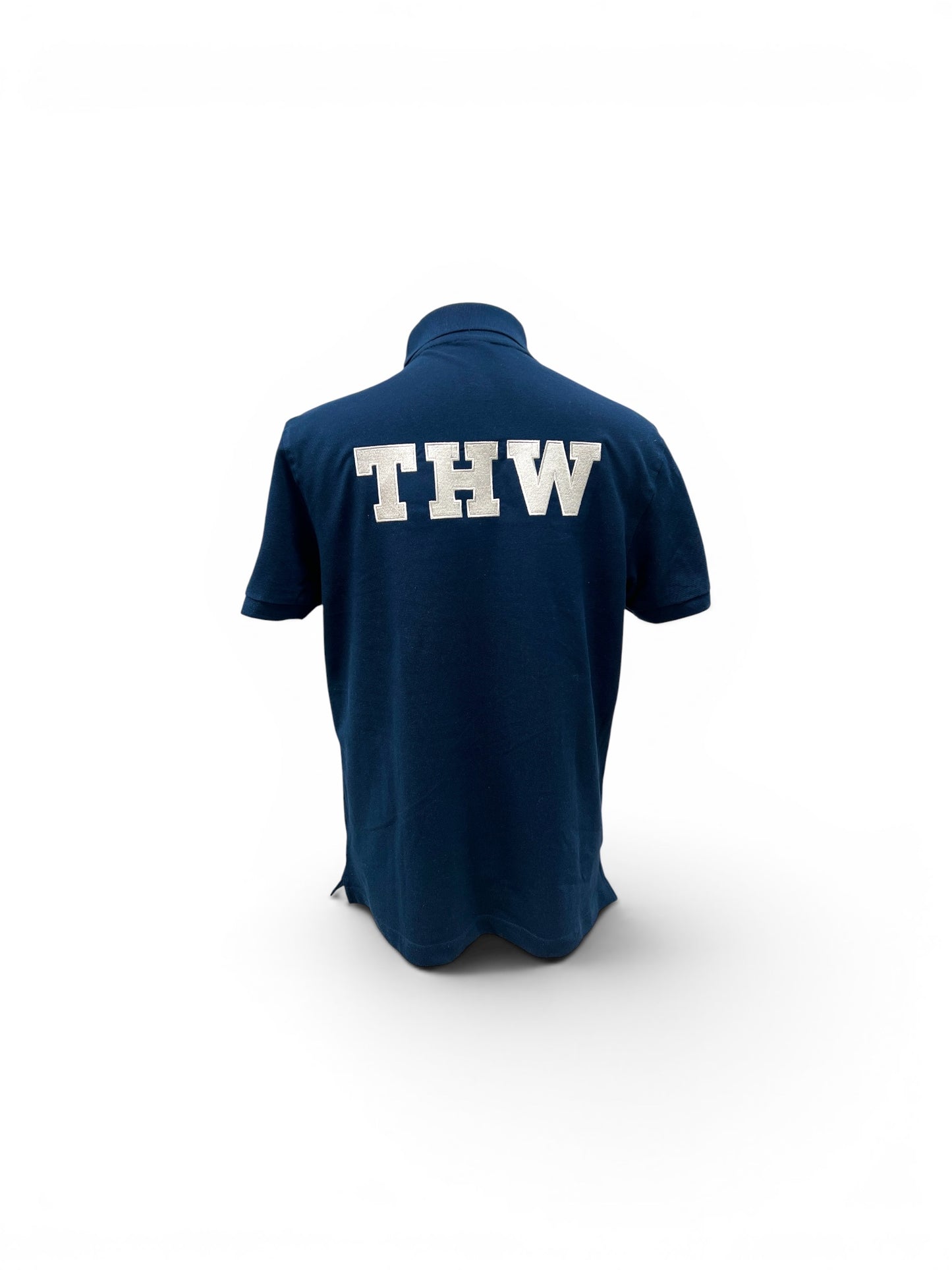 THW Polo-Shirt , marineblau, bestickt in silber oder neongelb