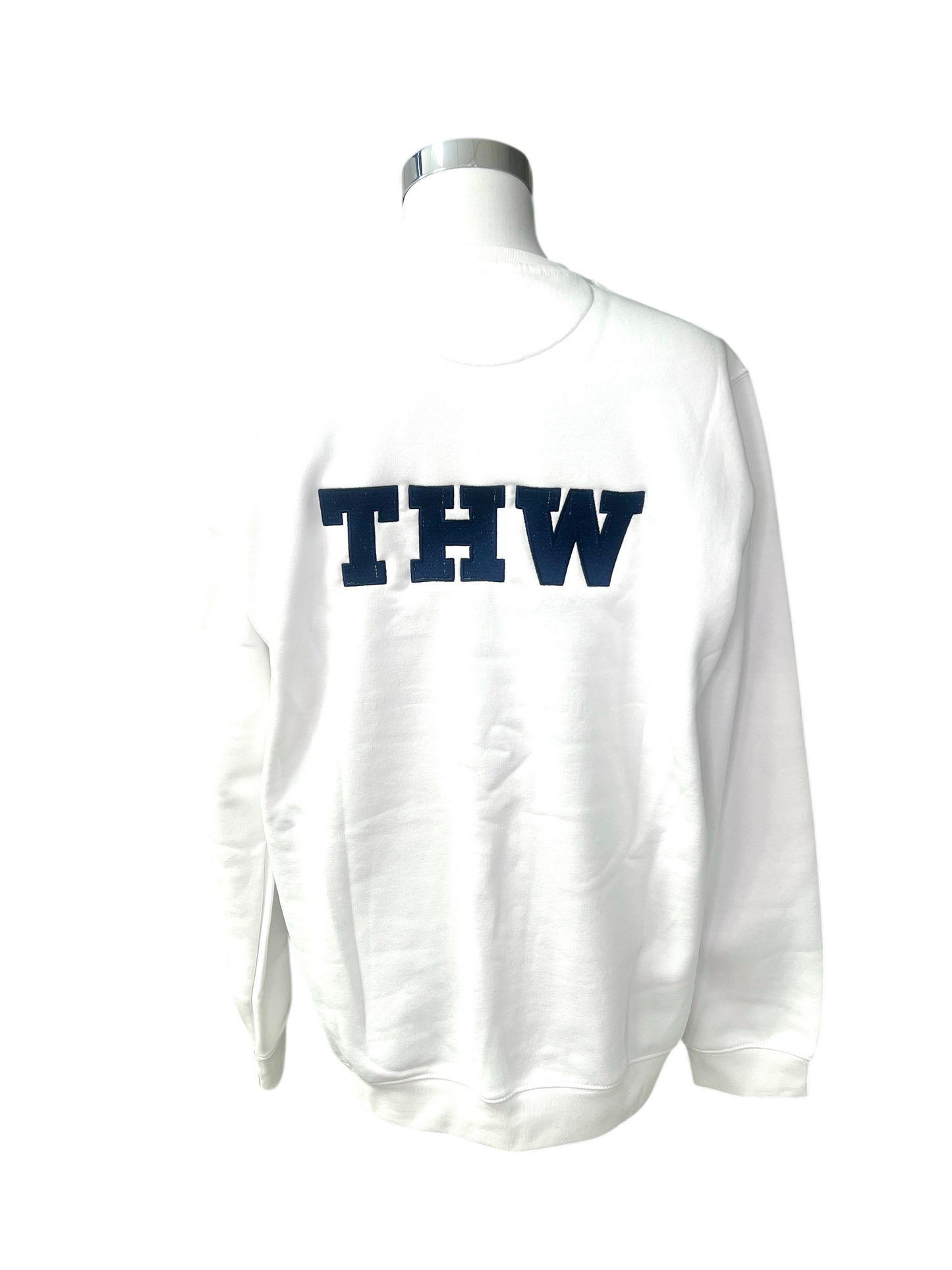 Weißes THW Sweatshirt mit dunkelblauer Bestickung