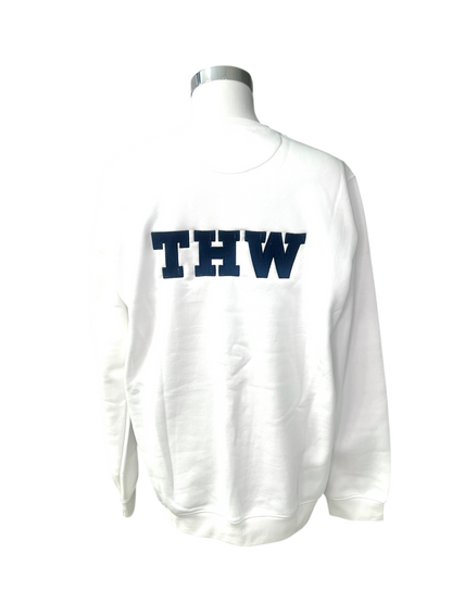 Weißes THW Sweatshirt mit dunkelblauer Bestickung