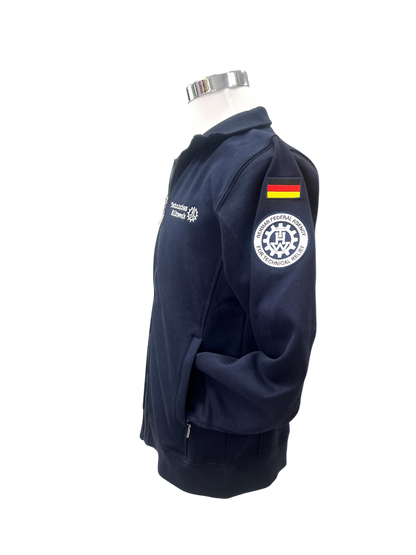 THW Sweat-Jacke, marineblau, mit neongelber oder silberner Bestickung