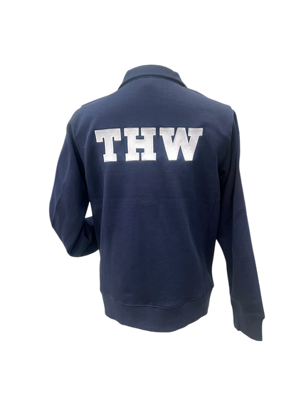 THW Sweat-Jacke, marineblau, mit neongelber oder silberner Bestickung