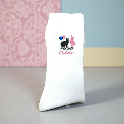 Tennissocken mit Ostermotiv bestickt, personalisierbar