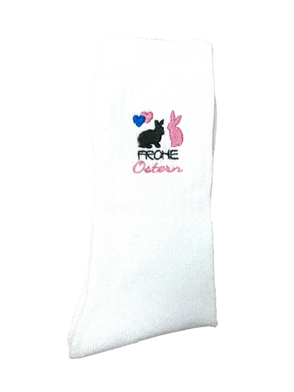 Tennissocken mit Ostermotiv bestickt, personalisierbar