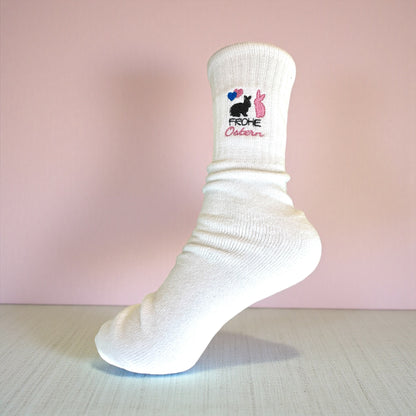 Tennissocken mit Ostermotiv bestickt, personalisierbar