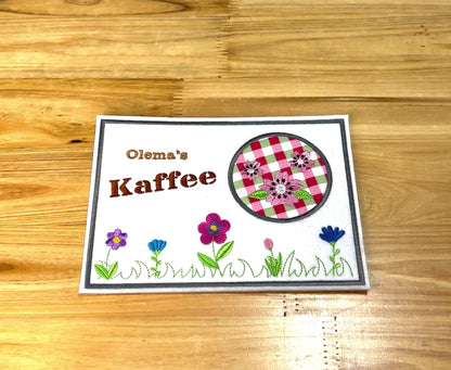 Tassenuntersetzer "Noten" für Kaffee kleines Geschenk zur Kaffeeeinladung Mug rug Filz