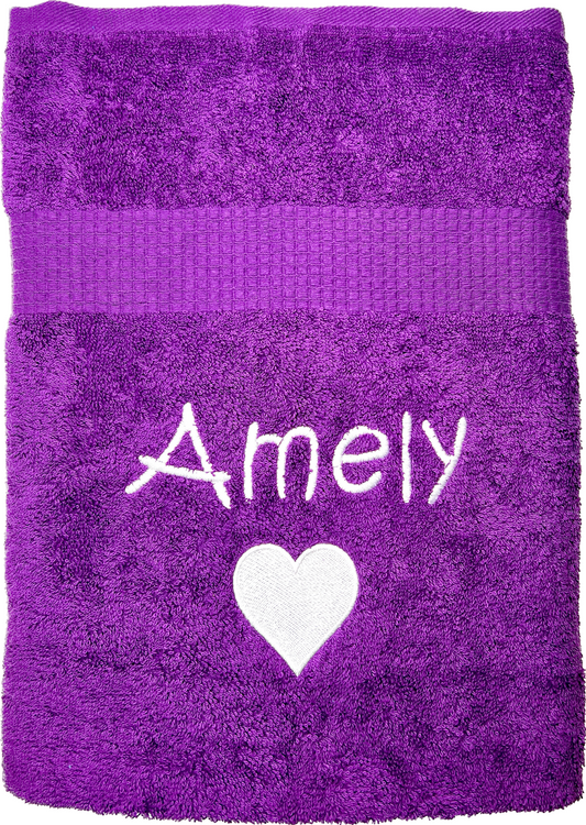 Herz Handtuch mit Name, Handtuch, Sauna, Wellness, Duschtuch, Valentin, Liebe