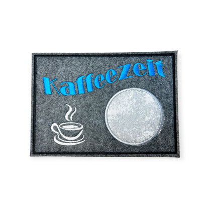 Tassenuntersetzer "Kaffeezeit" für Kaffee kleines Geschenk zur Kaffeeeinladung Mug rug Filz