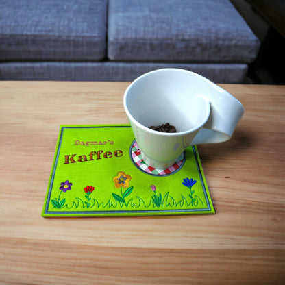 Tassenuntersetzer "Blumen" für Kaffee kleines Geschenk zur Kaffeeeinladung Mug rug Blumen