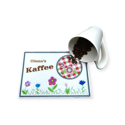 Tassenuntersetzer "Blumen" für Kaffee kleines Geschenk zur Kaffeeeinladung Mug rug Blumen