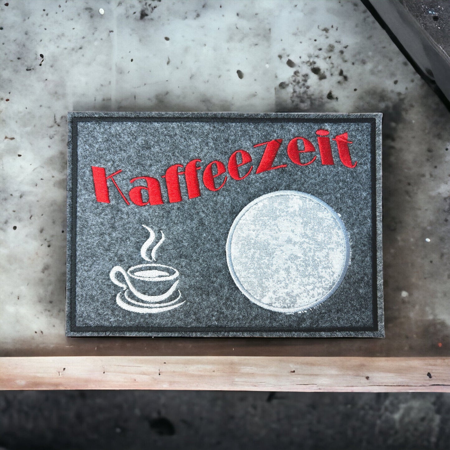 Tassenuntersetzer "Kaffeezeit" für Kaffee kleines Geschenk zur Kaffeeeinladung Mug rug Filz