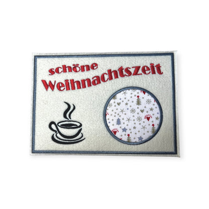 Tassenuntersetzer für Kaffee "schöne Weihnachten" Kaffeeeinladung Mug rug Filz