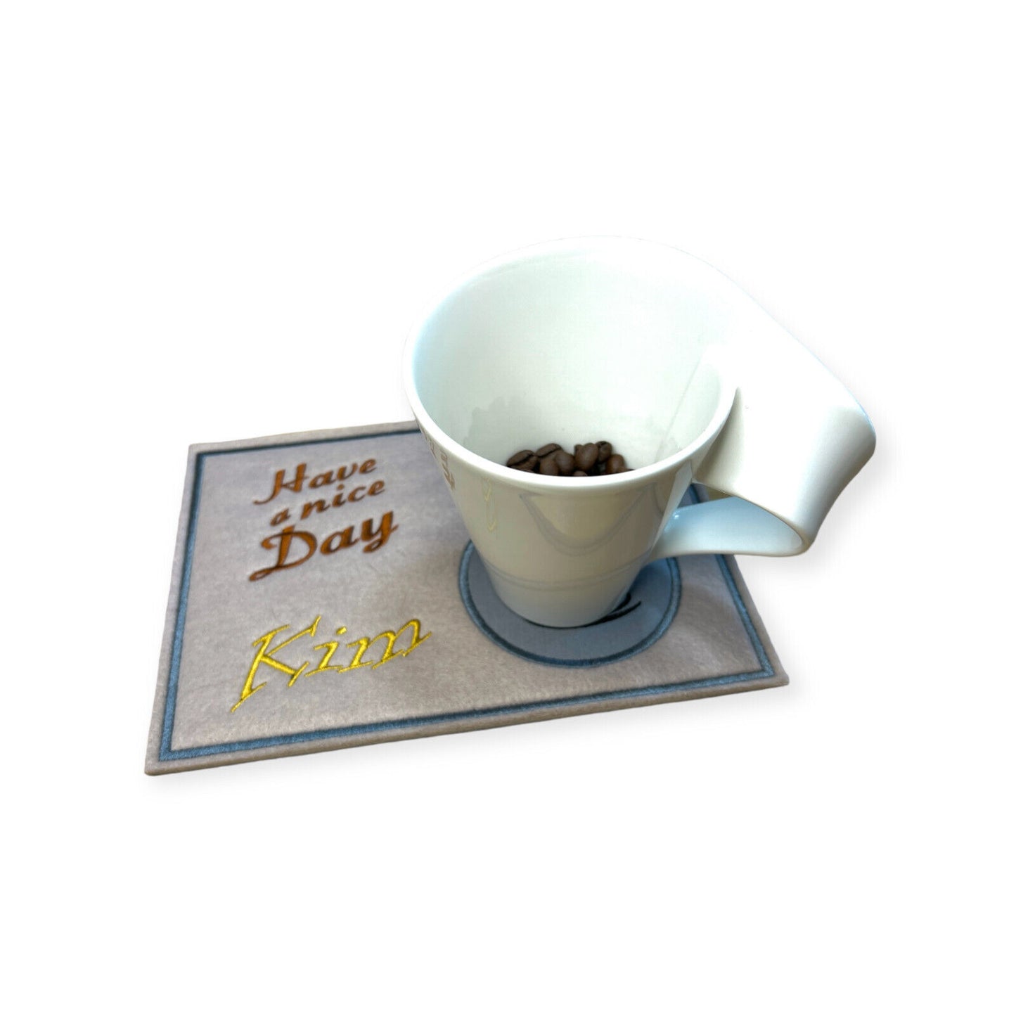 Tassenuntersetzer "Noten" für Kaffee kleines Geschenk zur Kaffeeeinladung Mug rug Filz