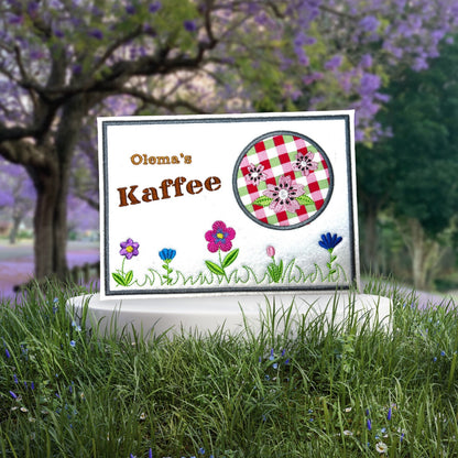 Tassenuntersetzer "Blumen" für Kaffee kleines Geschenk zur Kaffeeeinladung Mug rug Blumen